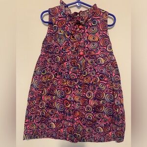 Lilly Pulitzer - Swirly Caterpillar Dress -Pink/Navy - Size 4 *missing 1 button*